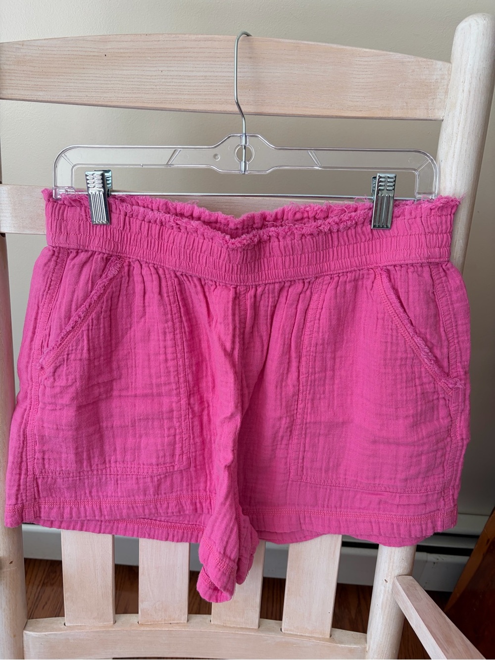 SO Womens Gauze Linen Elastic Waist Shorts